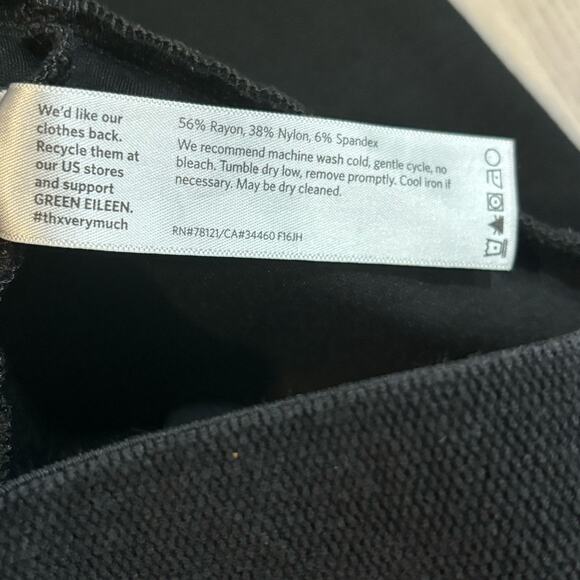 Eileen Fisher Black Ponte Knit Pull-On Pants - size Large - Picture 5 of 5